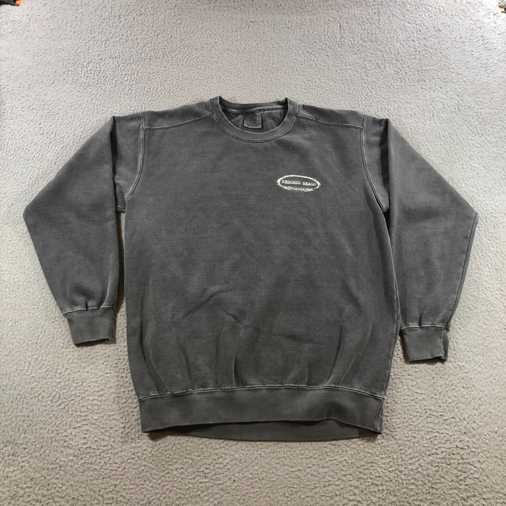 comfort colors redondo beach CA pullover crewneck sweatshirt mens M gray